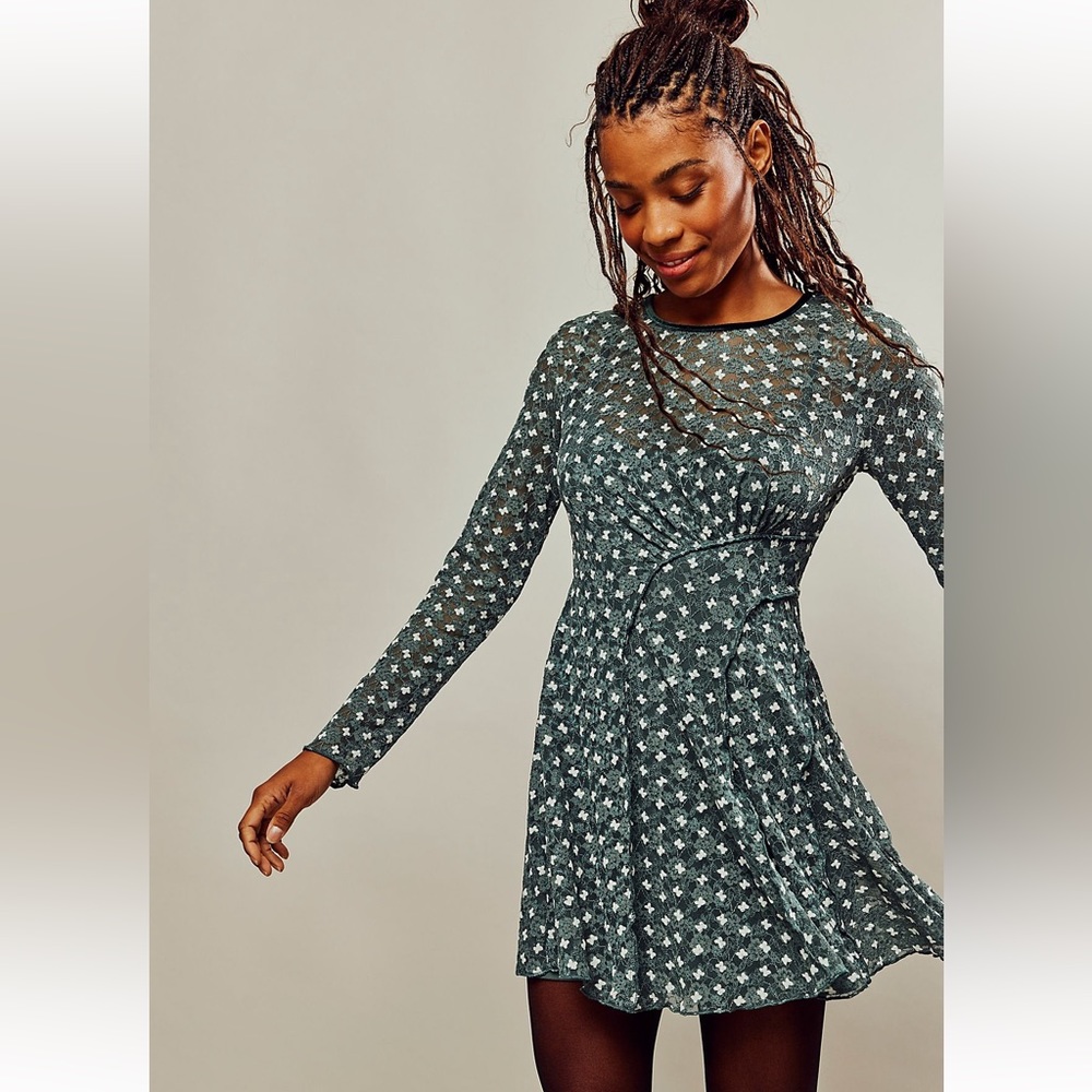 NWT Free People Sheer Delight Mini Dress